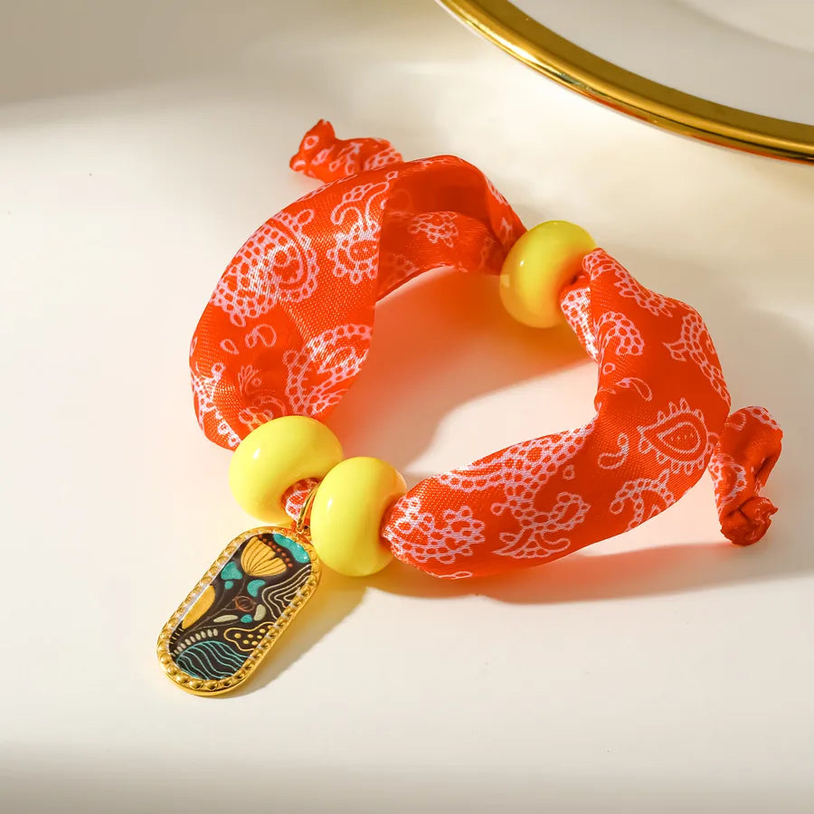 Electroplated Flowers Bracelet for Women in 304 Stainless Steel with 18K Real Gold PVD Coated Twisted Rope Chain
