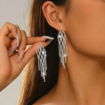 Gold U Shape Earrings for Women with Copper Ear Pins Featuring Zircon Inlay