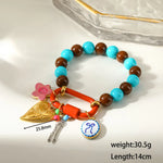 Sun Electroplated Bracelet for Women in 304 Stainless Steel with 18K Real Gold Plated PVD Coated Beaded Chain