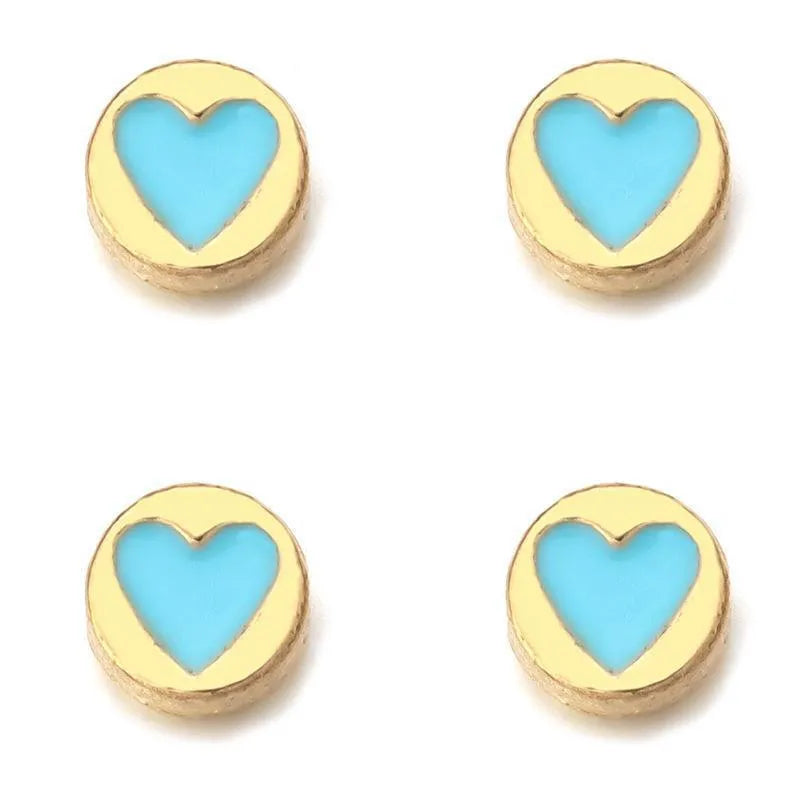 Heart Shape Alloy Beads with Enamel Craft, Diameter 8mm, Natural Pink Jewelry Accessories