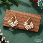 1 Pair Elegant Leaf Round Heart Shape Inlay Alloy Copper Rhinestones Zircon 14K Gold Plated Drop Earrings