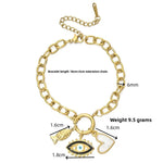 Fashionable Stainless Steel Openable Evil Eye Bracelet Geometric Pattern Simple Style Women's Accessory DIY Pendant Bracelet