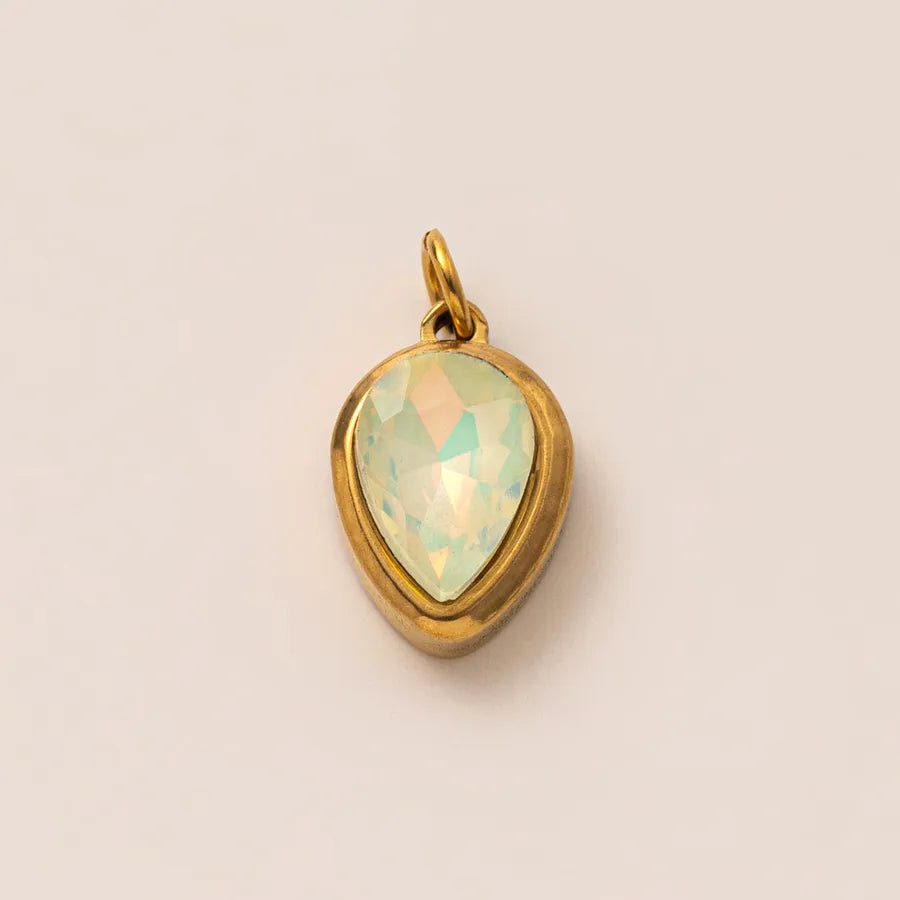 Style Colorful Stainless Steel Birthstone Pendant Women's DIY Necklace Accessories Twelve Birthstones 18K Gold Plated