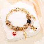 Pan's DIY Blue Devil's Eye Glass Inlaid Diamond Star Bracelet Exquisite Matching Trendy Personality Bracelet Wholesale