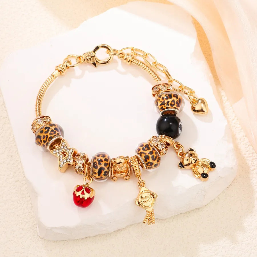 Pan's DIY Blue Devil's Eye Glass Inlaid Diamond Star Bracelet Exquisite Matching Trendy Personality Bracelet Wholesale