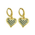 Heart Shape Earrings For Women Featuring Copper Ear Pins and Zircon Inlay