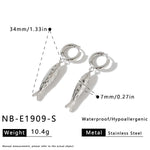 Handmade Geometric Earrings for Women in 304 Stainless Steel with 18K Real Gold PVD Coated Plating and 0.03µm Thickness