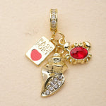 Multicolor Pendant in Copper with 18K Real Gold Plated 0.03µm Thickness Featuring Novelty Style