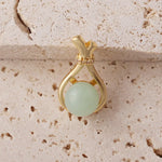 Vintage Style Geometric Copper Pendant with Electroplated Gold Plating