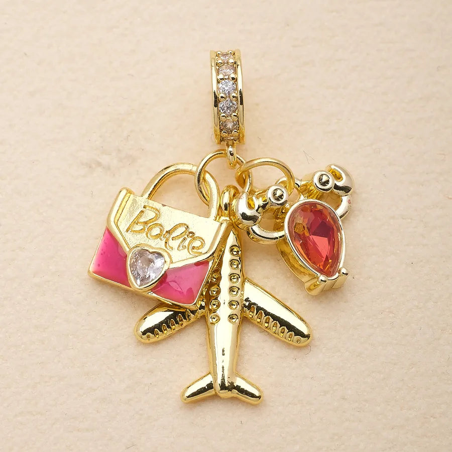 Multicolor Pendant in Copper with 18K Real Gold Plated 0.03µm Thickness Featuring Novelty Style