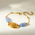 Women’s Electroplated Pig Nose Mariner Link Bracelet in 304 Stainless Steel with 18K Real Gold PVD Coated Cable Chain