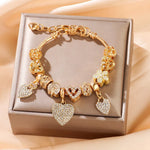 Pan's DIY Blue Devil's Eye Glass Inlaid Diamond Star Bracelet Exquisite Matching Trendy Personality Bracelet Wholesale