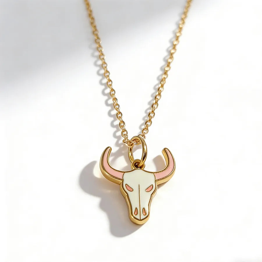 Unisex Animal Pattern Jewelry Set in Iron Featuring Enamel Craftsmanship with Cable Chain Design