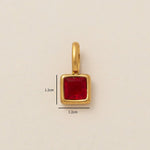 1 Piece 13.5*11.5MM 304 Stainless Steel Zircon 18K Gold Plated Round Square Oval Pendant