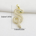 Copper Snake Pendant with Zircon Inlay Featuring Electroplated Finish in Stylish Jewelry Accessories