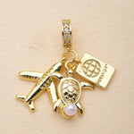 Multicolor Pendant in Copper with 18K Real Gold Plated 0.03µm Thickness Featuring Novelty Style