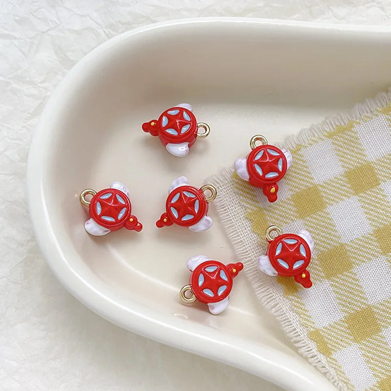 Handmade Alloy Star Pendant with Stoving Varnish, 1 PCS/Package, Perfect Halloween Jewelry Accessory