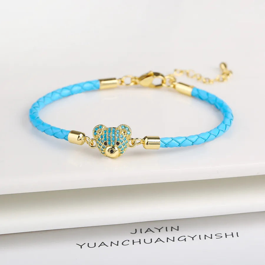 Vacation Simple Style Bear Pu Leather None String Bracelets Wholesale