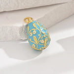 Easter Themed Copper Pendant Simple Fashion New Creative Zircon Inlay Egg Shape DIY Jewelry Versatile Basic Style Electroplated