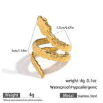 Elegant Snake-Shaped Titanium Steel Ring Stylish Adjustable Size Fashionable Luxury Feel Stainless Steel Rings For Women