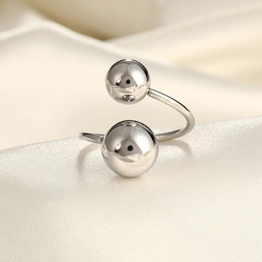 Adjustable Butterfly Knot Hollow Out Stainless Steel Ring Unique Style Geometric Pattern Women's Fashionable Open Ring