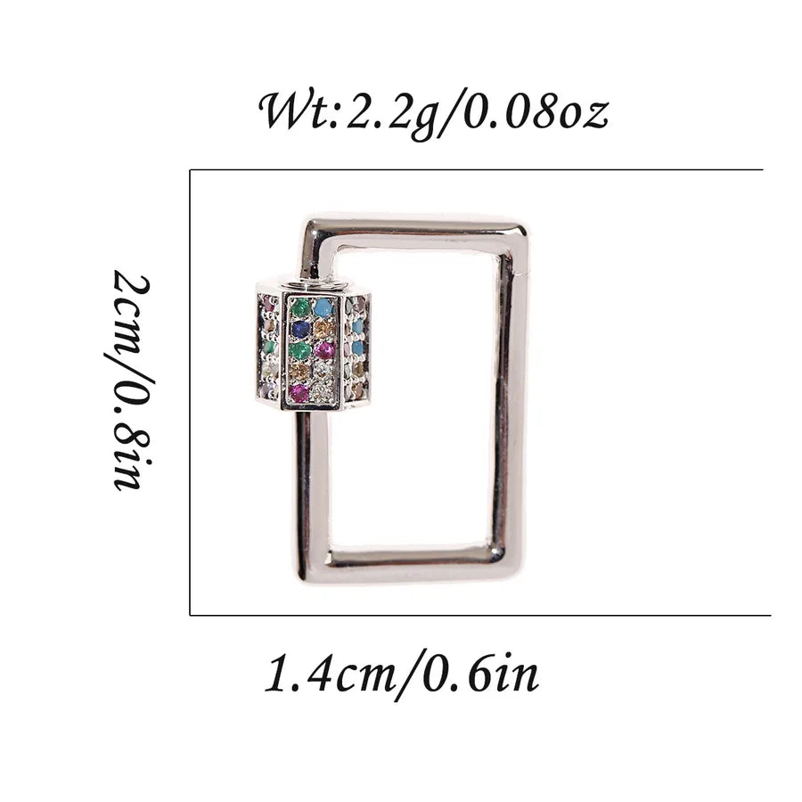 1 Piece 25*14mm 28*15mm 31mm Copper Zircon Geometric Heart Shape Pendant