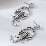 Retro Scorpion Drop Earrings for Women in Gold Alloy with Electroplated Finish and 304 Stainless Steel Ear Pins