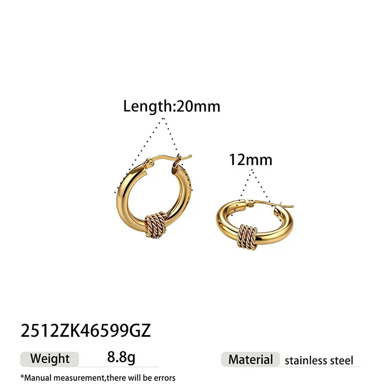 Geometric Earrings for Women, Waterproof Non Tarnish 304 Stainless Steel with 18K Real Gold PVD Coated Plating, 0.03µm-0.05µm Thickness