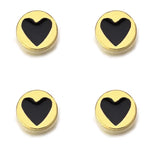 Heart Shape Alloy Beads with Enamel Craft, Diameter 8mm, Natural Pink Jewelry Accessories
