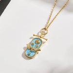Vacuum Plated Oil Drop Necklace Stainless Steel 304 Water Diamond Pendant Lobster Clasp Casual Modern Style Four Seasons Universal
