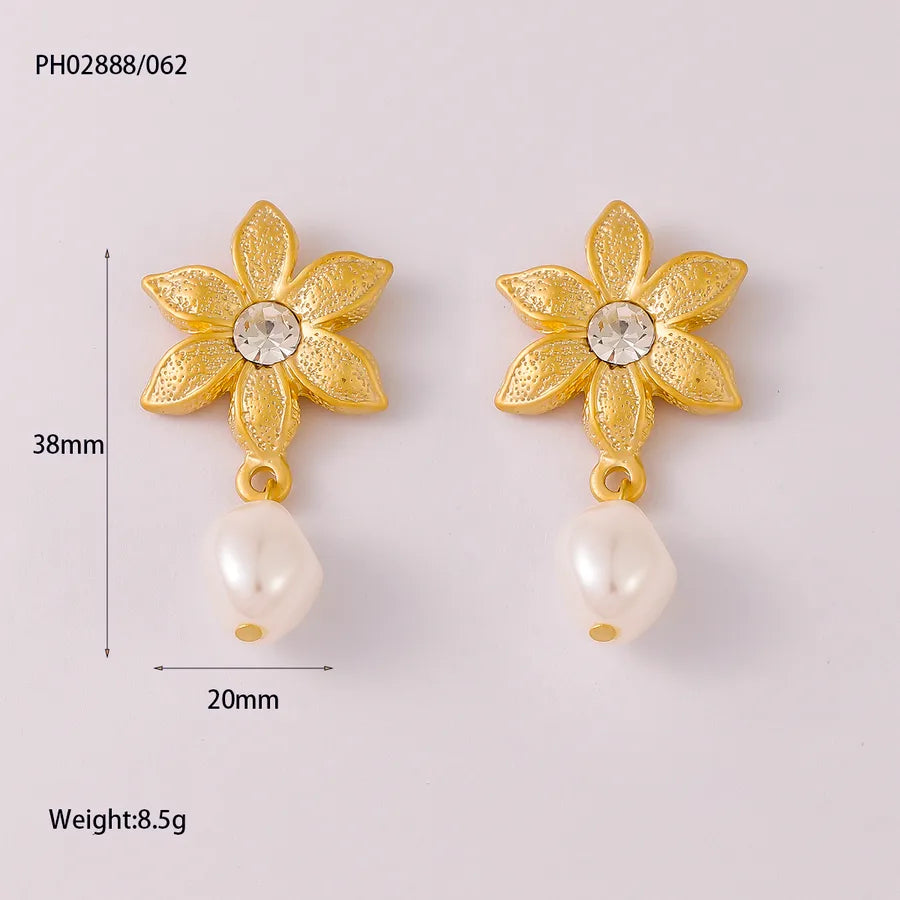 925 Silver Pearl Earrings Women's Long Vintage Irregular Baroque Design Geometric Pattern Polished Surface Elegant And Glorious