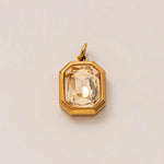 Style Colorful Stainless Steel Birthstone Pendant Women's DIY Necklace Accessories Twelve Birthstones 18K Gold Plated