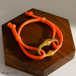 Heart Shape Electroplated Bracelet for Women in 304 Stainless Steel with 18K Real Gold PVD Coated Cord String