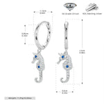 Hippocampus Earrings for Women in 925 Sterling Silver with 18K Real Gold Plated 0.03µm Coating and Three-dimensional Zircon Inlay