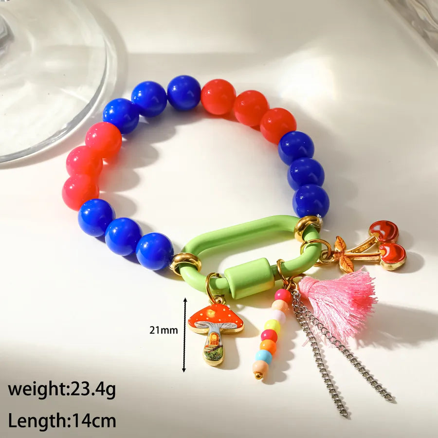Elegant Multicolor Star Beaded Chain Bracelet for Women, Crafted with Alloy Beading