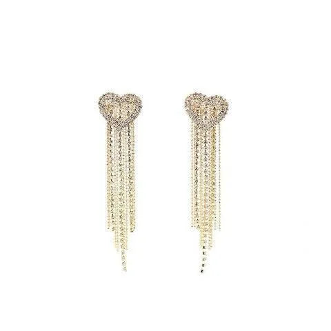 1 pair simple style geometric solid color plating inlay alloy rhinestones drop earrings