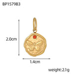 Stainless Steel Classical Bohemian Style Evil Eye Geometric Round Pendant DIY Trendy Niche Jewelry Accessories