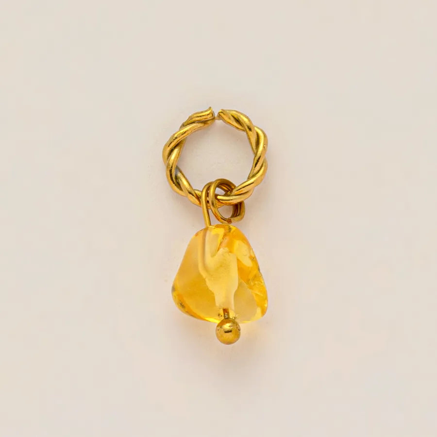New Stainless Steel Birthstone Pendant DIY Accessories Furnace Vacuum Electroplating 18K Gold Color Retention for Women