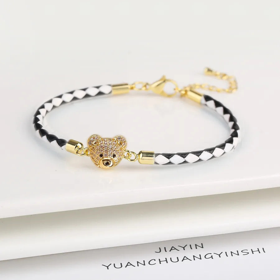 Vacation Simple Style Bear Pu Leather None String Bracelets Wholesale