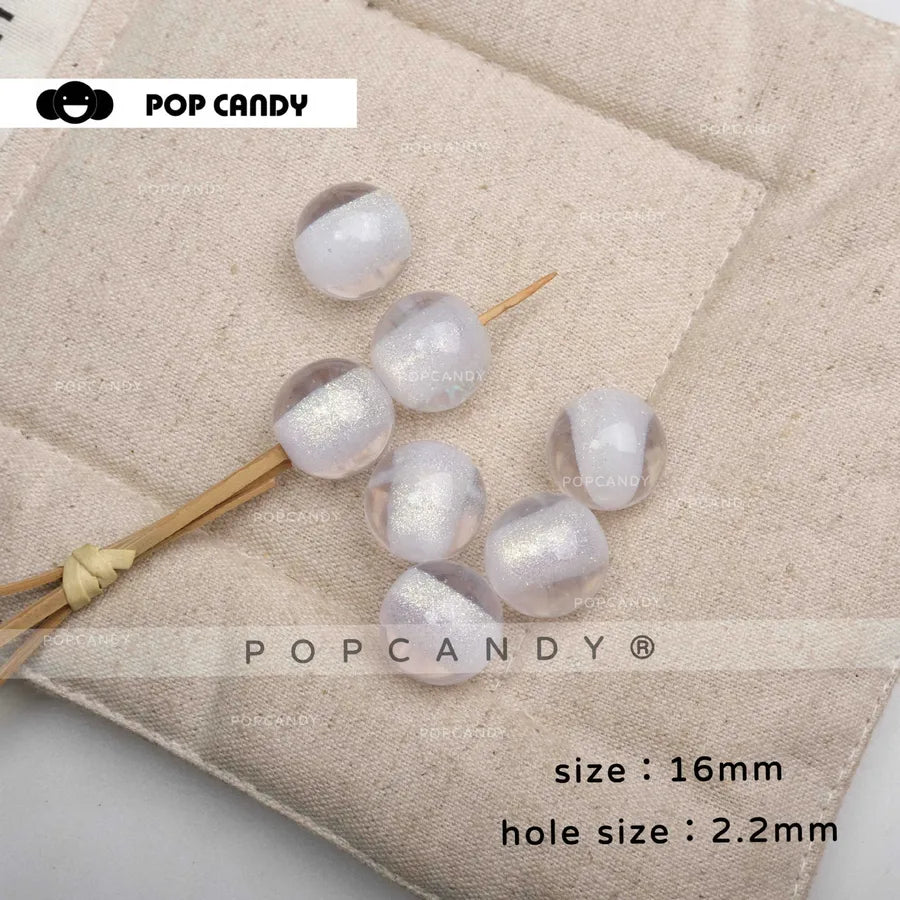 Handmade Resin Beads for Jewelry Making in White, Perfect for DIY Accessories and Christmas Crafts