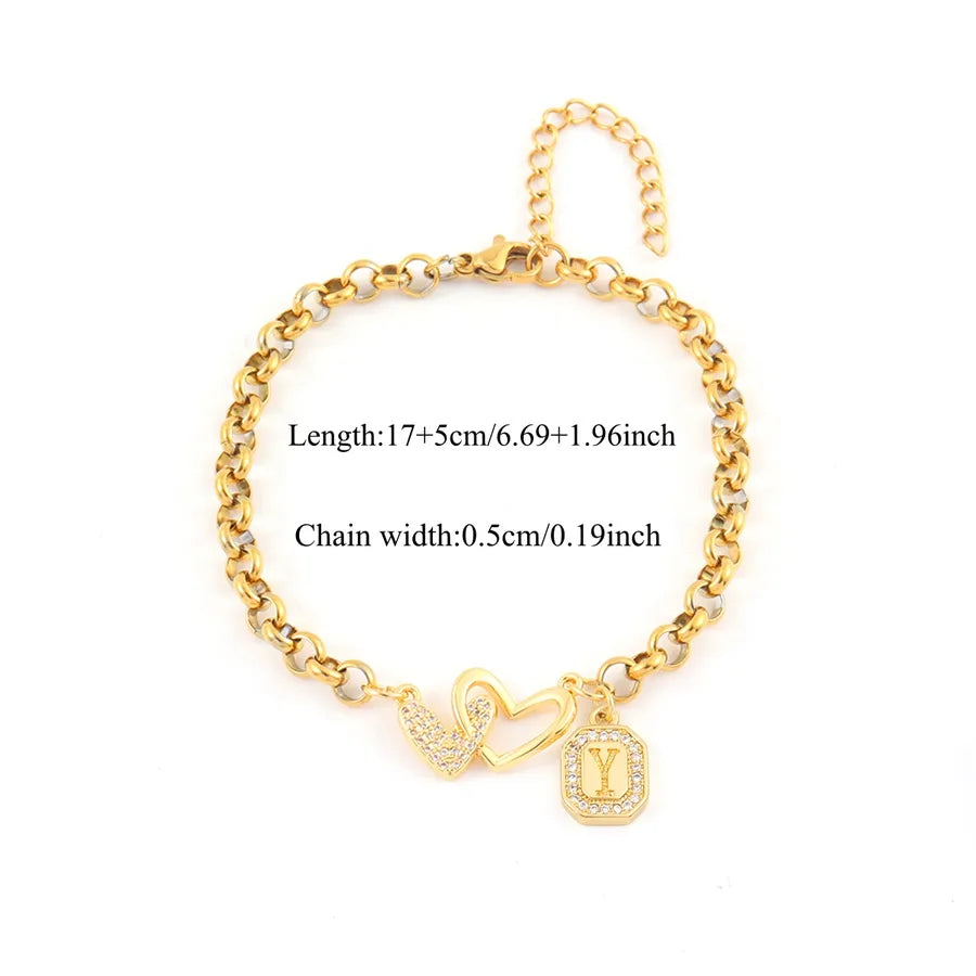 Waterproof 201 Stainless Steel Bracelets with 18K Gold Electroplated Coating 0.03µm and Zircon on Round Pearl Chain