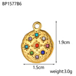 Stainless Steel Classical Bohemian Style Evil Eye Geometric Round Pendant DIY Trendy Niche Jewelry Accessories