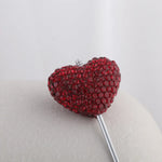 Heart Shape Soft Clay Beads for Jewelry Making in Rose Red with Epoxy Craft and Center-Drilled Design