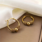 Elaborate Flowers Earrings for Women in 304 Stainless Steel with 18K Real Gold Plated PVD Coating and 0.03µm Thickness