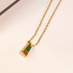 New Women's Stainless Steel Necklace Fashionable  High-End Embellished Colorful Diamond Clavicle Chain Sweater Chain Jewelry