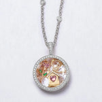 Copper Locket Necklace for Women Featuring Zircon Inlay with Elegant Box Design in Colour