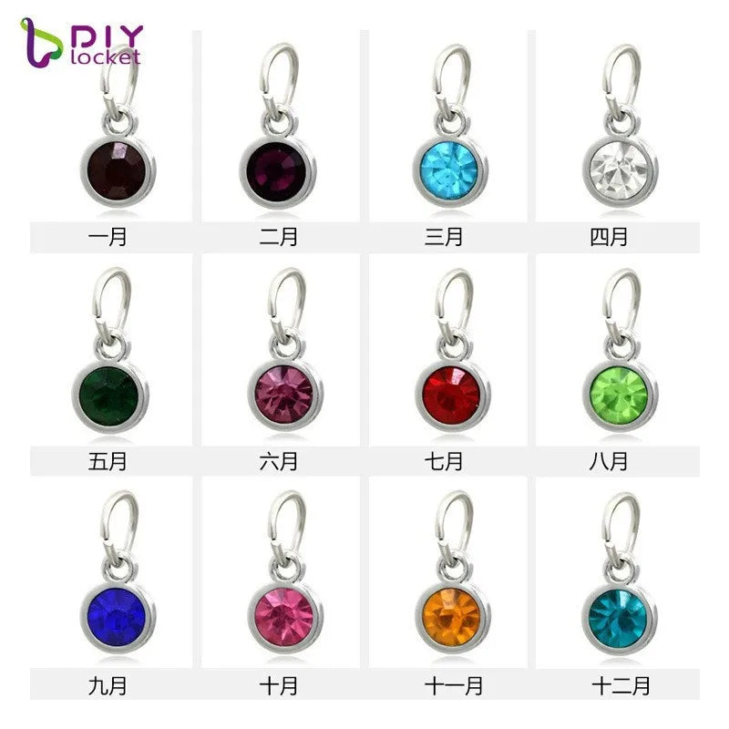 12 Colors Birthstone December Birthstone DIY Bracelet Necklace Earrings Jewelry Accessories Pendant Colorful Small Pendant