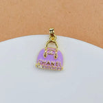 Copper Letter Pendant with Zircon Inlay Featuring Enamel Craftsmanship