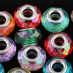 Alloy Flowers Beads with Shell Inlay Featuring Epoxy Craftwork, Transparent DIY Jewelry Accessories