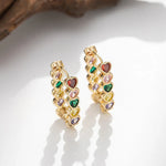 1 pair simple style heart shape plating inlay copper zircon gold plated earrings